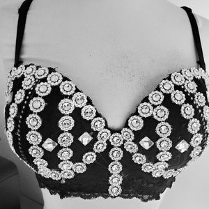 Black and Silver Bra 36D